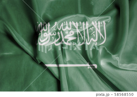 Rippled Waving Flag of kingdom of Saudi Arabia 58568550
