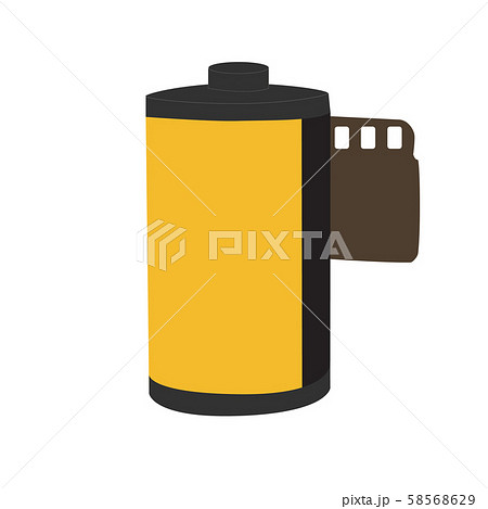 film camera logo on white background. flat style. camera film roll symbol. camera vintage film roll cartridge. film camera logo on white background. flat style. camera film roll symbol. camera vintage film roll cartridge. 58568629