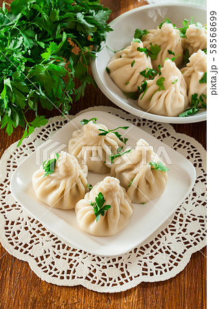 Georgian dumplings - Khinkali (Chinkali) with 58568699