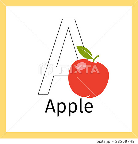 Apple and letter A coloring page Apple and letter A coloring page 58569748