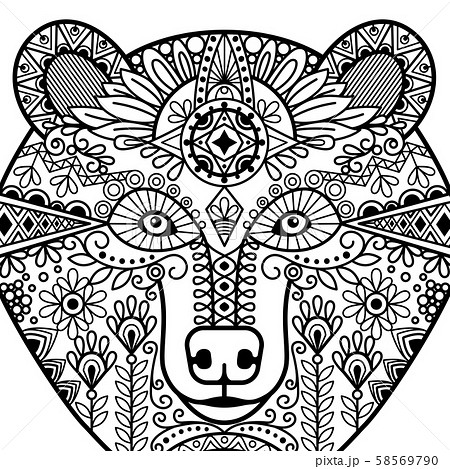 Zentangle bear head Zentangle bear head 58569790