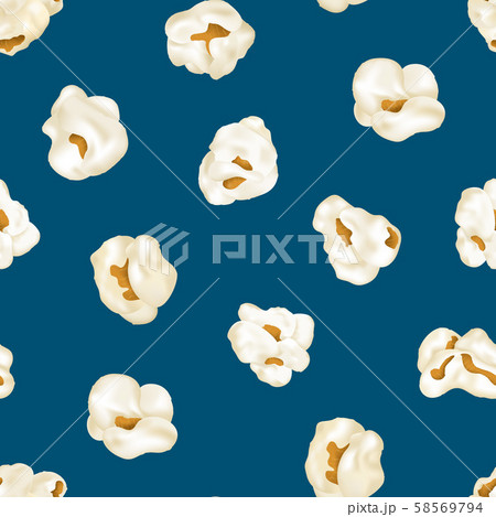 Realistic Detailed 3d Element Popcorn Seamless Pattern Background. Vector 58569794