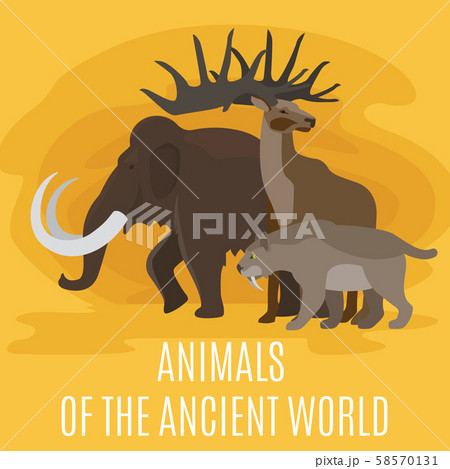 Ancient prehistoric stone age animals 58570131