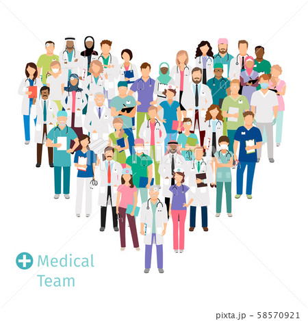 Healthcare medical team in heart shape 58570921