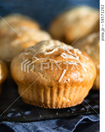 salted muffins with cream cheese, topping parmesan salted muffins with cream cheese, topping parmesan 58571262