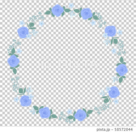 Blue rose frame - Stock Illustration [58572044] - PIXTA