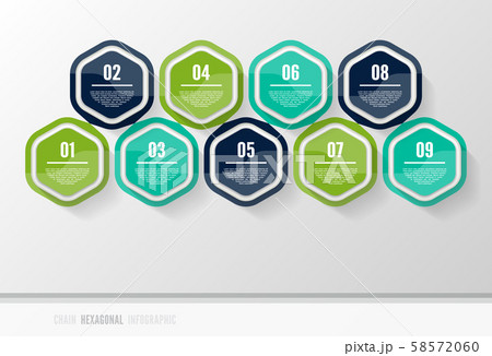 Vector infographic template for diagram, graph, presentation and chart. Business concept with 9 options, parts, steps or processes Vector infographic template for diagram, graph, presentation and chart. Business concept with 9 options, parts, steps or processes 58572060