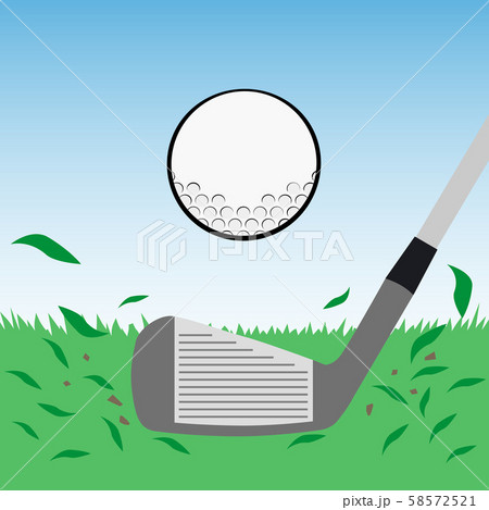 ゴルフ アイアンショットのイラスト素材