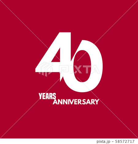 40 years anniversary vector icon, logo. Design element with composition of digit and text 58572717