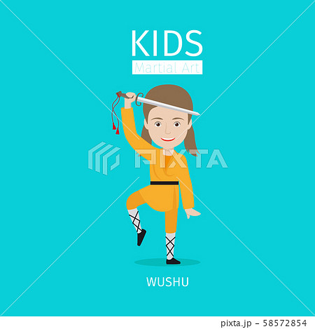 Kids martial arts. Wushu girl Kids martial arts. Wushu girl 58572854