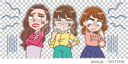 ドン引き 女性 モテないのイラスト素材