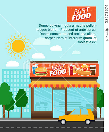 Fast food shop advertising banner Fast food shop advertising banner 58573674