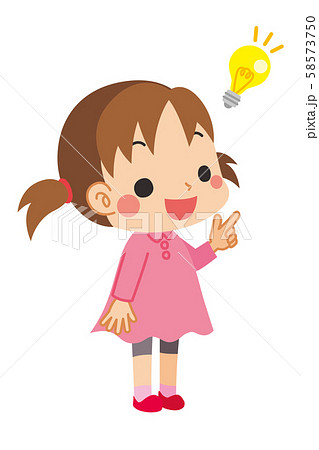閃いた小さな女の子のイラスト素材