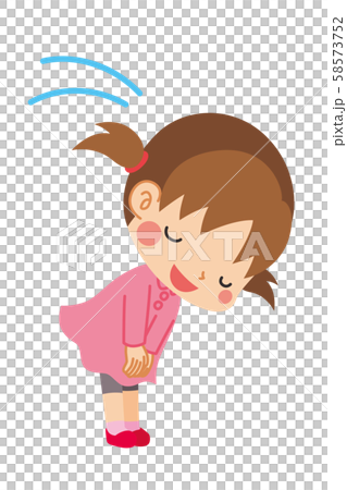 禮貌的小女孩鞠躬 禮貌的小女孩鞠躬 58573752