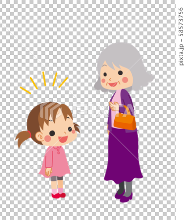 元気に挨拶をする礼儀正しい小さな女の子 元気に挨拶をする礼儀正しい小さな女の子 58573756