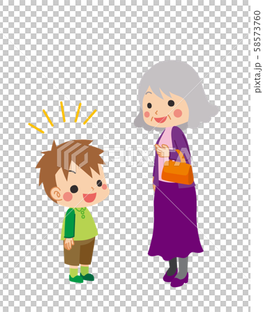 A polite little boy who greets cheerfully 58573760