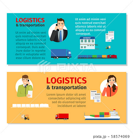 Logistics and transportation banners 58574069