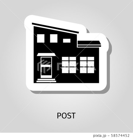 Post black silhouette building sticker 58574452