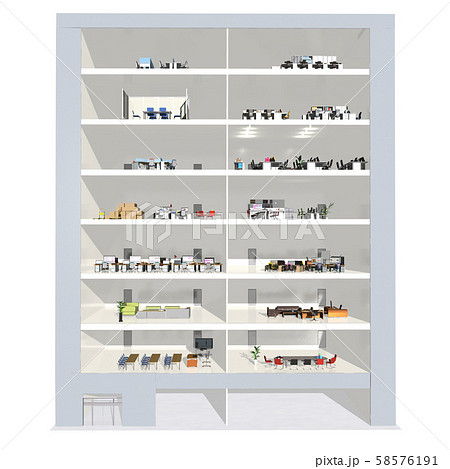 オフィスビル 断面図のイラスト素材