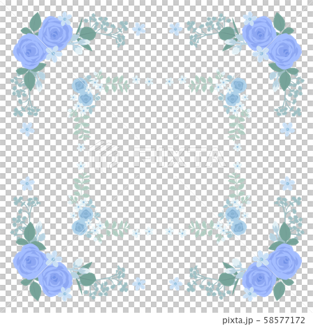 Blue rose frame - Stock Illustration [58577172] - PIXTA