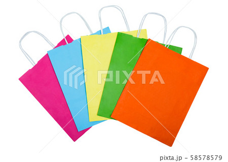 Colorful paper bags isolated on white 58578579