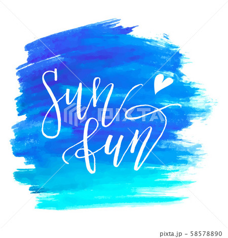 Painted sea blue watercolor background. Watercolor painting. 58578890