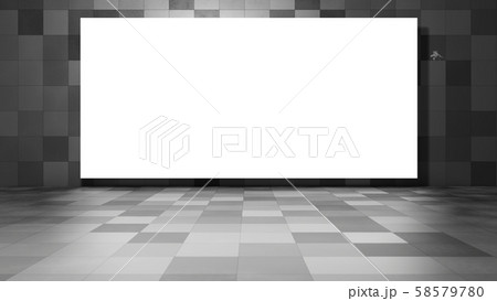 Blank advertising display in subway station 58579780