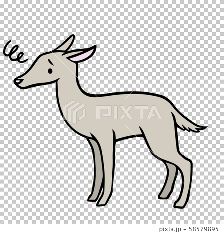 弱った顔の鹿のイラスト素材