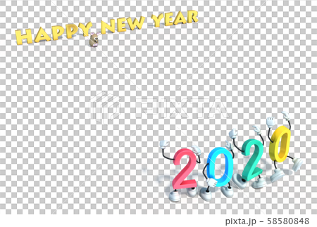 New Year's card material 2020_4c Olympic Year 58580848