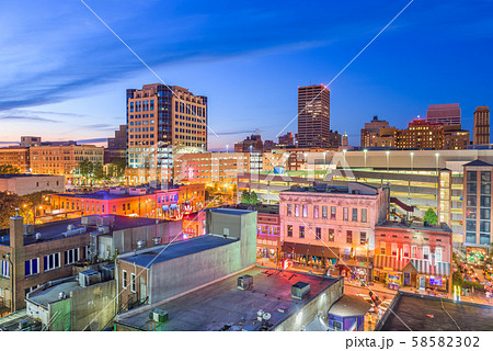Memphis, Tennessee, USA downtown cityscape at dusk Memphis, Tennessee, USA downtown cityscape at dusk 58582302