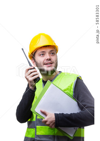 Portrait of engineer on white backgroun. Portrait of engineer on white backgroun. 58583301