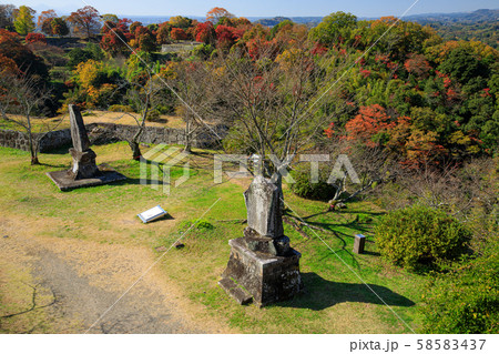 竹田市　秋　岡城址　紅葉 58583437