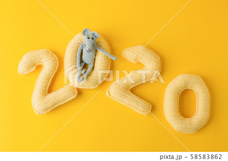 Happy New Year 2020. Number 2020 knitted from yarn 58583862