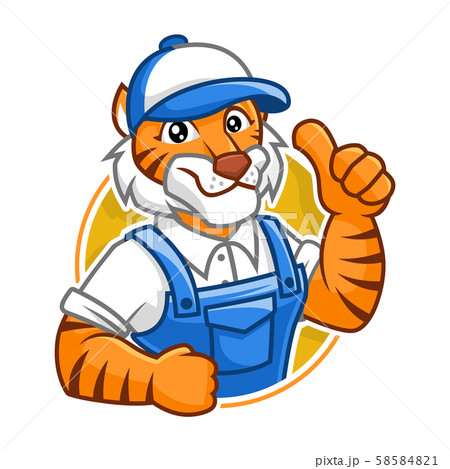 Plumber Tiger mascot character design 58584821