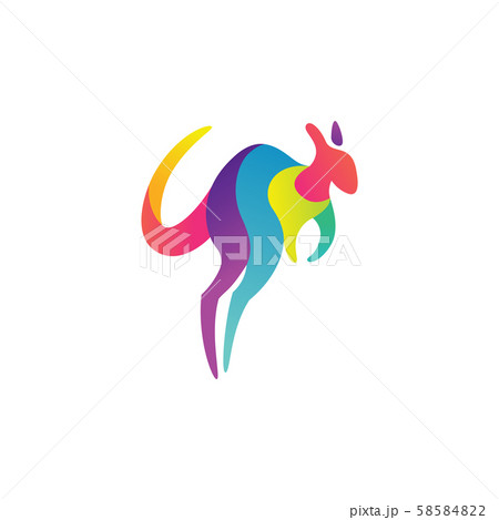 Colorful and dynamic Kangaroo logo design 58584822
