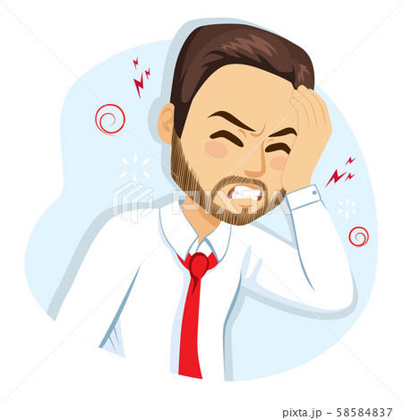 Business man migraine hangover headache drunken alcoholism concept Business man migraine hangover headache drunken alcoholism concept 58584837