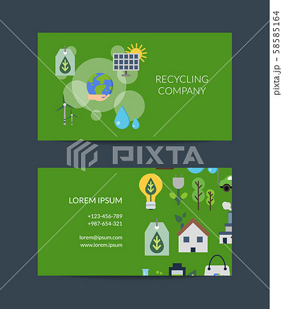 Vector business card template for recycling 58585164
