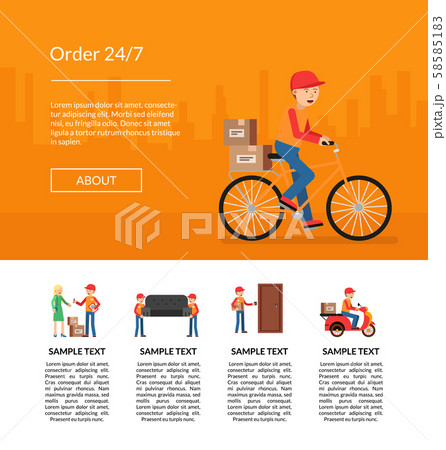 Vector delivery flat elements website landing page template illustration Vector delivery flat elements website landing page template illustration 58585183