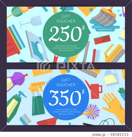 Vector cleaning icons discount banners. Cleanliness and tidiness 58585233