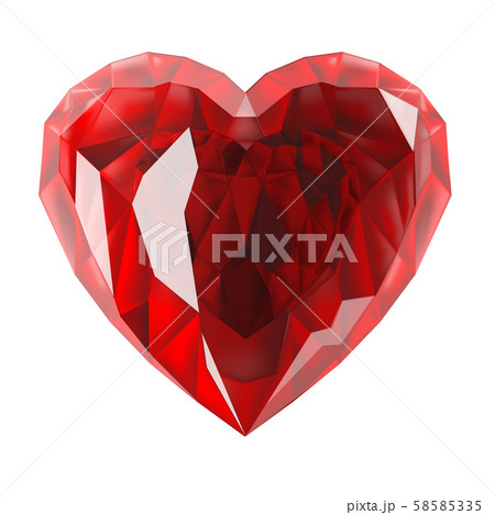 The red heart is a gem. Illustration isolated on white background. 58585335