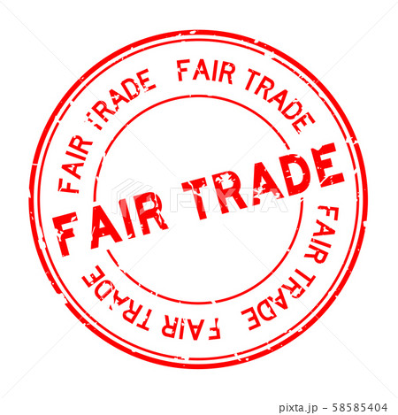 Grunge red fair trade word round rubber seal stamp Grunge red fair trade word round rubber seal stamp 58585404