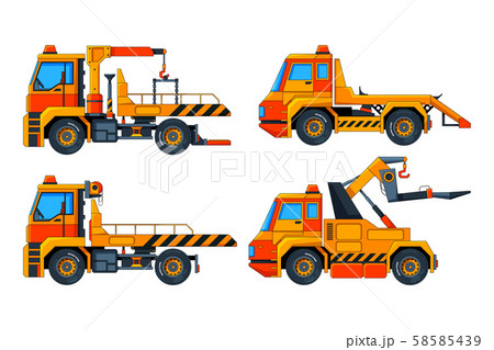 Evacuator cars. Various vector pictures of transport 58585439