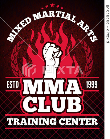 Sport poster of mma mixing fight concept illustrations 58585508