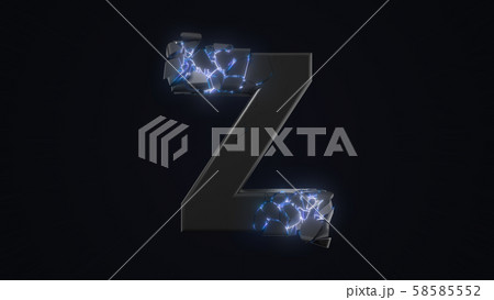 strangely cracked Z letter. technological and strangely cracked Z letter. technological and 58585552