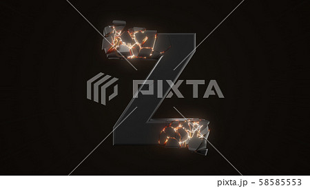 strangely cracked Z letter. technological and strangely cracked Z letter. technological and 58585553
