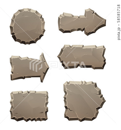 Stone move direction panels and blocks isolate on white Stone move direction panels and blocks isolate on white 58585718