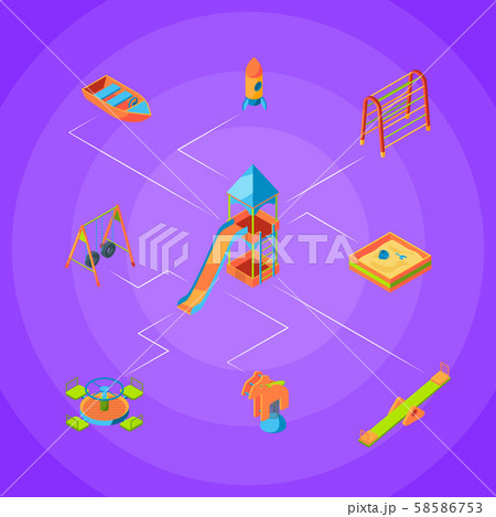 Vector isometric playground objects concept illustration 58586753