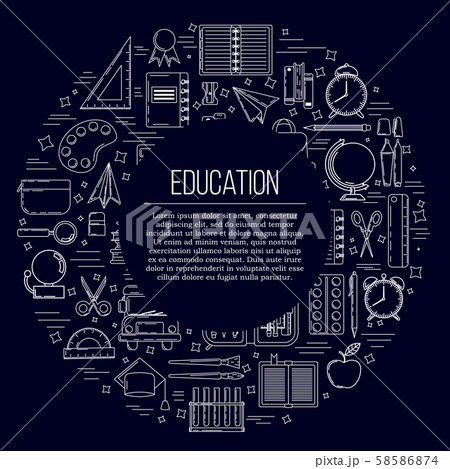 Education card concept. School illustration for design and web 58586874