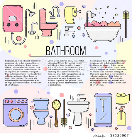 Bathroom card concept. Vector plumbing illustration for your design 58586907