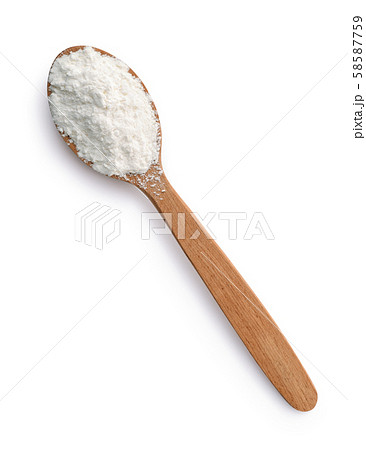 Wooden spoon of corn starch Wooden spoon of corn starch 58587759